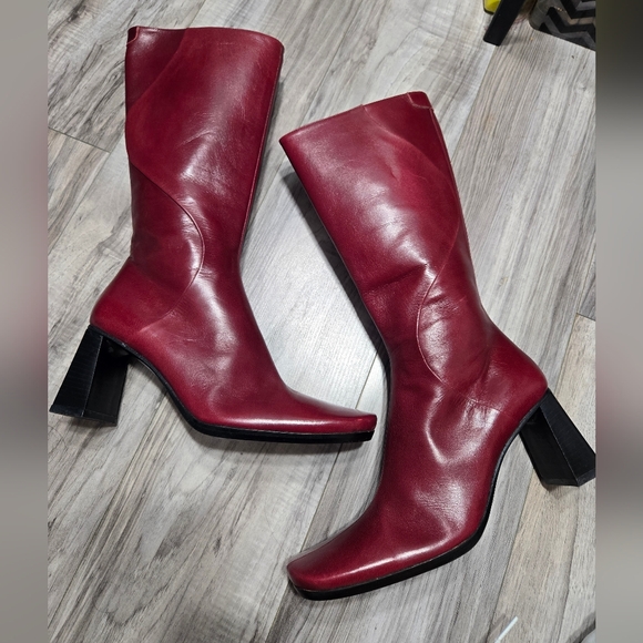 giancarlo paoli Shoes - Giancarlo Paoli Mid Calf Boots Leather Rounded Toe Sz 36 Zip Up